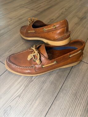 Sperry Men's Tan/Brown Leather Boat Shoes Size 8.5